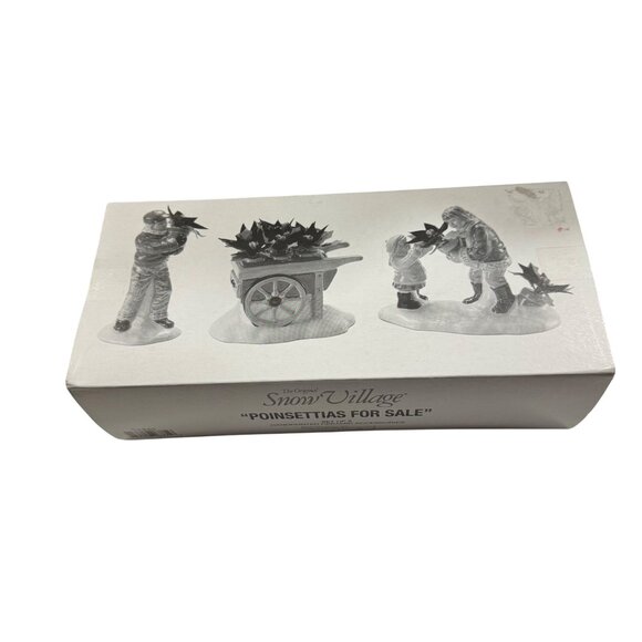 The Original Snow Village "Poinsettias For Sale" Handpainted Ceramic Accessories - Picture 5 of 8